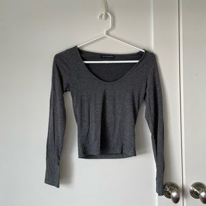 Brandy Melville grey long sleeve scoop neck